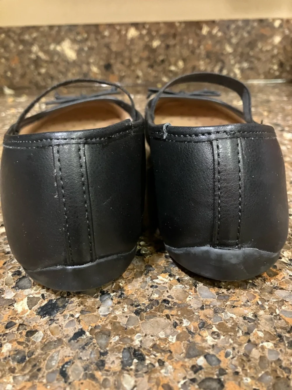 Girls Wonder Nation Black Mary Jane Ballet Flats with Bow Size 3 Damaged - Picture 4 of 6